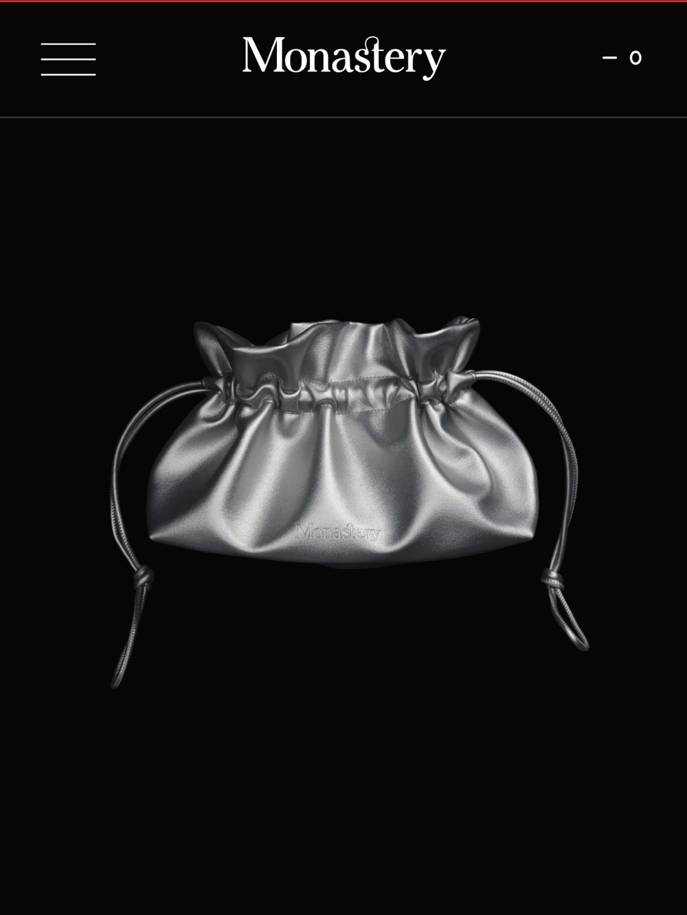 Monastery Made silver metallic pouch